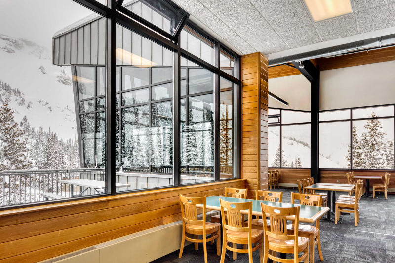 Alf's Restaurant at Alta Ski Resort. Architectural photography by Alan Blakely.