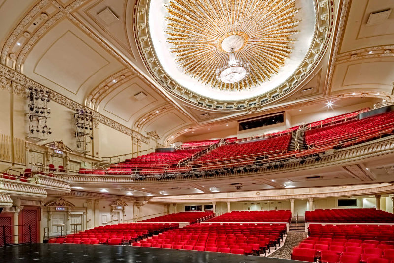 View from the stage of the Capitol Theatre in Salt Lake City by Alan Blakely, architecture photographer.