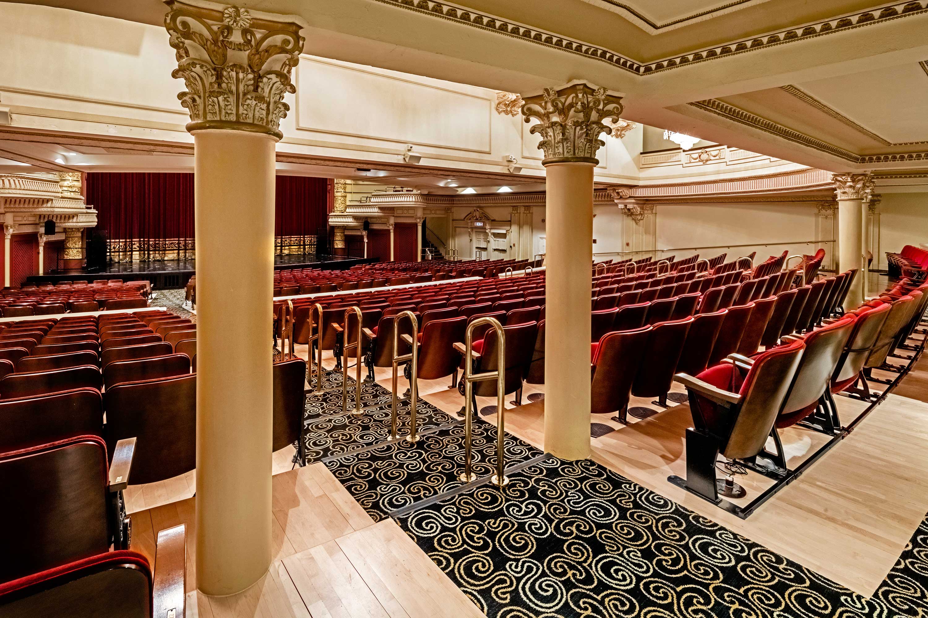 View of the restored floor seating of the Capitol Theatre in Salt Lake City by Alan Blakely, architecture photographer.