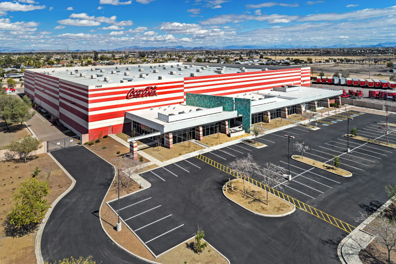 Coca-Cola Warehouse - Glendale, Arizona. Aerial Photography by Alan Blakely. 