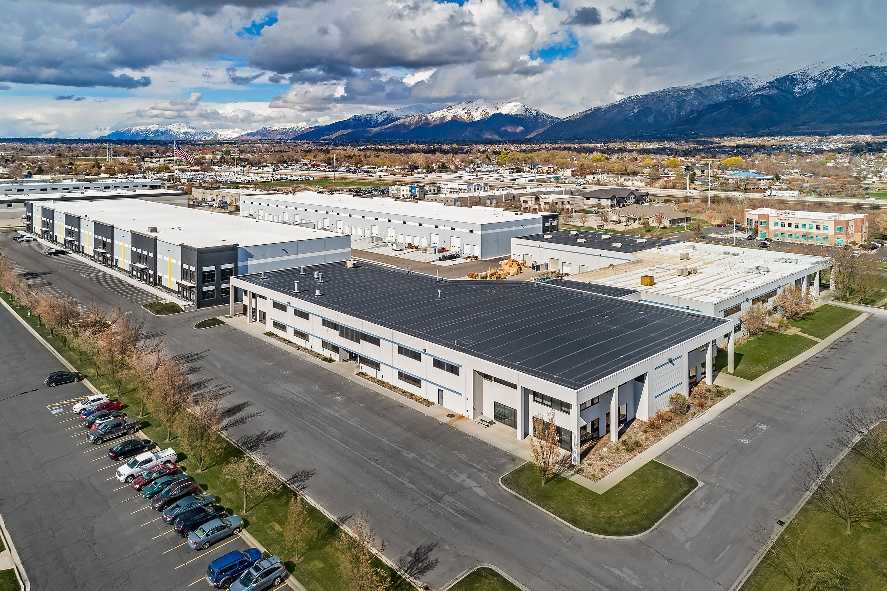 Commercial Buildings - Kaysville, Utah. Aerial Photography by Alan Blakely.