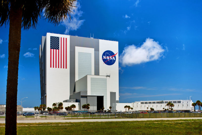 NASA Vehicle Assembly Building - Cape Canaveral, Florida. Architecture Photography by Alan Blakely. 